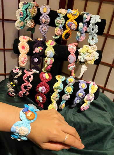 Crocheted hairclips Crocheted hairclips